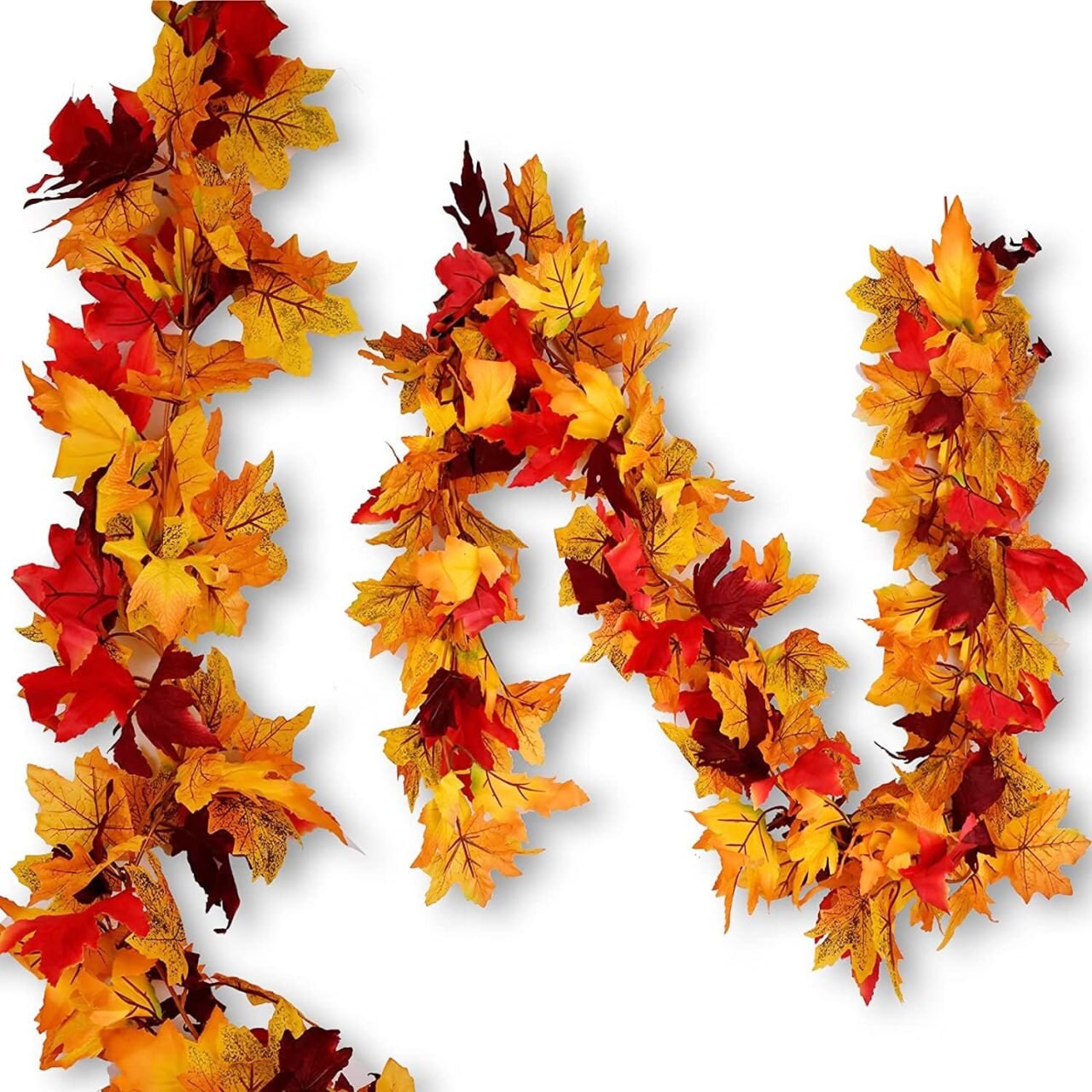 2 Pack Fall Garland 5.6ft Maple Leaf Garland Artificial Autumn Leaves Garland for Home